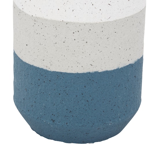 Set of 2 White Metal Coastal Style Vase 16", 14"
